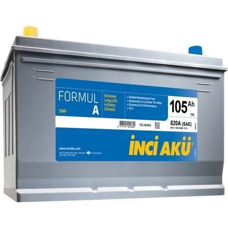 İnci Akü 12 Volt 105 Amper 760 EN Supr A Sentor (Alçak)İstanbul - Gebze Yerinde Montaj