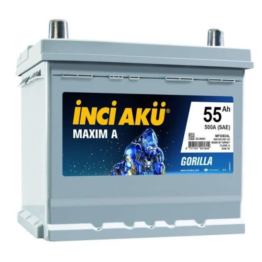 12 Volt 55 Ah 500SAE İnci Maxim A Gorilla