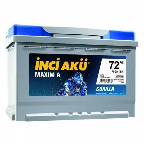 12 Volt 72 Ah 700EN İnci Maxim A Gorilla (Alçak)