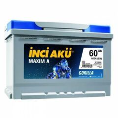 İnci Akü 12 Volt 60 Amper 600 EN Maxim A Gorilla (Alçak) İstanbul - Gebze Yerinde Montaj