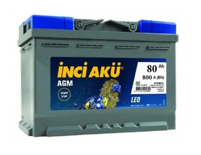12 VOLT 80AH İnci Akü Agm Start-Stop 800EN