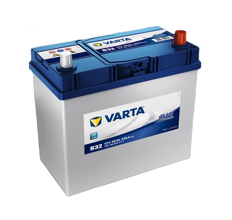 45Ah Varta Akü B32 330EN (Düz Kutup - Dar Akü)